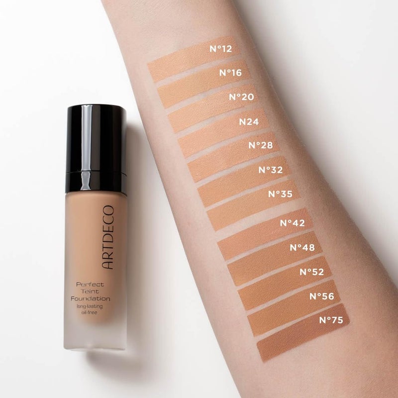 ARTDECO Perfect Teint Foundation - Olive Beige NÂ°56 - Lightweight Liquid Formula - Medium to Full Coverage - Without Mask-Like Effect - Conceals Imperfections - Vegan Makeup - Hyaluron - 0.67 Fl Oz - Image 5